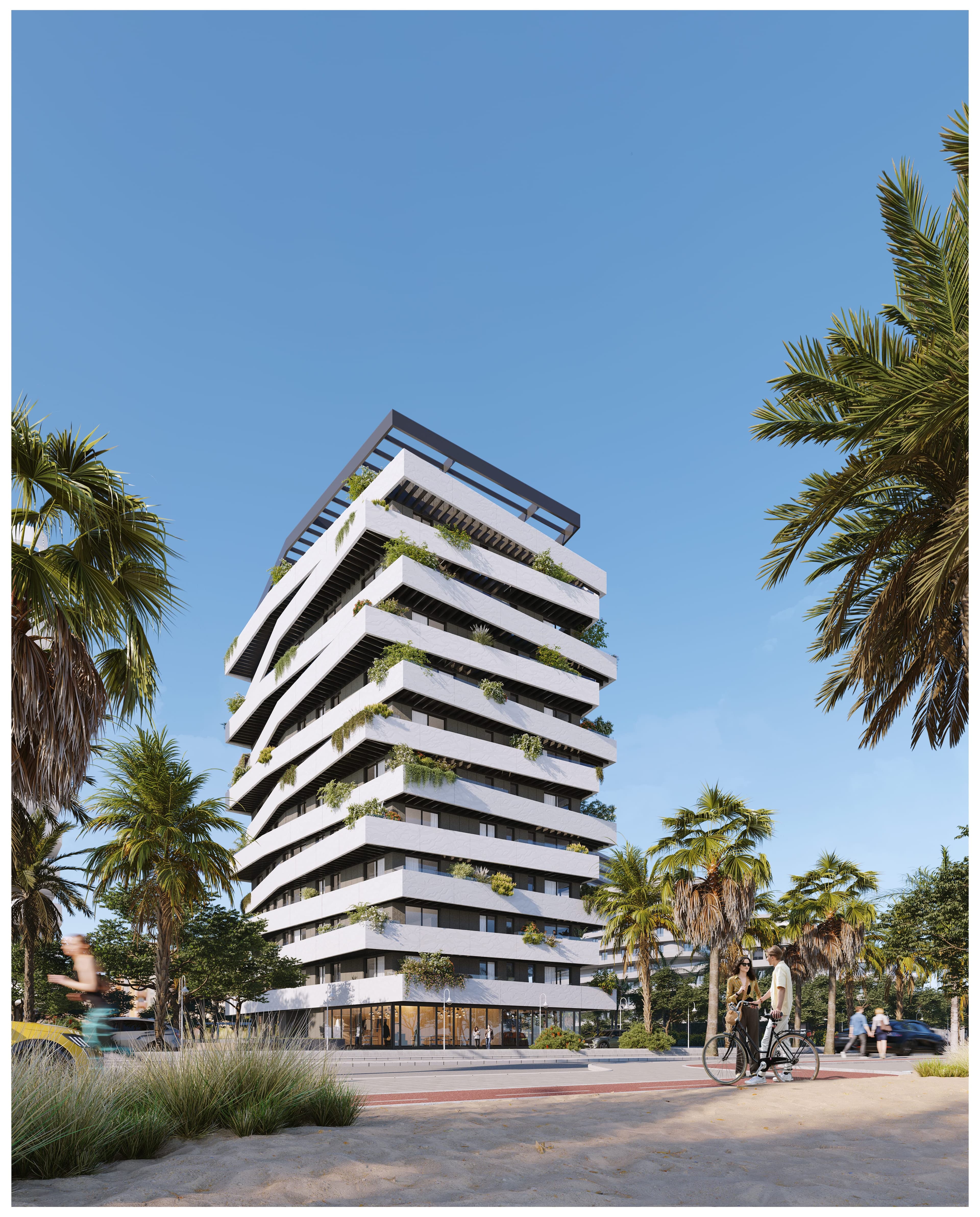 Luxusresidenzen am Strand mit Panoramaterrassen in Málaga